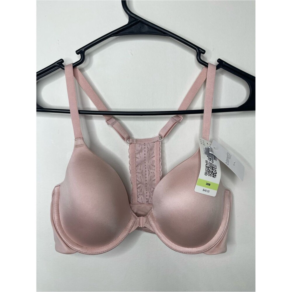 B. Tempt'd  Future Foundation Racerback Bra Women's 36B Light Pink Lace-Back